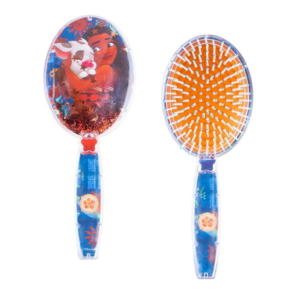 Moana Hair Brush with Magical Sparkling Stars Confetti Hair Brush - Kids Hair Brush Ages 3