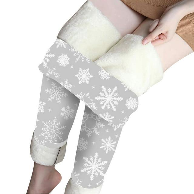 Puntoco Mujer Navidad Impreso Cálido Apretado Grueso Felpa Lana Cintura Pantalones Pantalones Leggings Puntoco Puntoco-6388