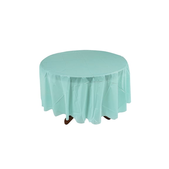Light Blue Plastic Round Tablecover(82") - Party Supplies - 1 Piece