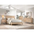 thumbnail image 2 of Classic Style Queen Bed with Natural Oak Finish and Mid-Century Modern Design - 1pc Bedroom Furniture, 2 of 7