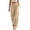 Khaki, variant on Womens Pants Drawstring Lace Insert Straight Leg Hollow out Trousers Casual Loose Boho Vacation Pants[3XL,Black]