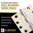 thumbnail image 4 of Embassy 4.5” x 4.5” Door Hinge Heavy Duty Hinges Polished Nickel Finish with Acorn Finials, 4 of 9