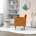 thumbnail image 3 of Accent Armchair with Rose Golden Feet, Modern Leisure Single Sofa Chair, Comfy Padded Arm Chair Reading Chair Club Chair, for Home Apartment Office, Weight Capacity 220 LBS, Orange, 3 of 7