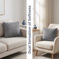 thumbnail image 6 of REGALWOVEN Throw Pillow Covers Set of 2, Soft Plush Solid Couch Pillow Cases for Sofa Bed Living Room Home Decor Grey 18" x 18", 6 of 7