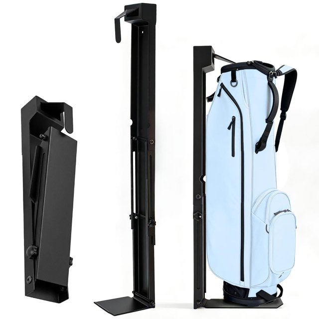 Soporte de pared para bolsas de golf LHPY mejorado, negro