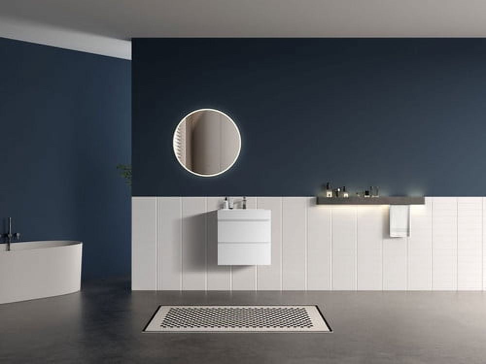 CITTANEO 24 Inch Floating Bathroom Vanity with Sink, Modern Bathroom Cabinet with 2 Drawers, White