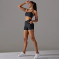 thumbnail image 1 of Conjunto de sujetador corto con espalda cruzada para mujer, pantalones cortos, trajes de Yoga con bolsillos, conjuntos de entrenamiento para verano, Fitness, gimnasio, chaleco deportivo sin mangas, 1 of 5