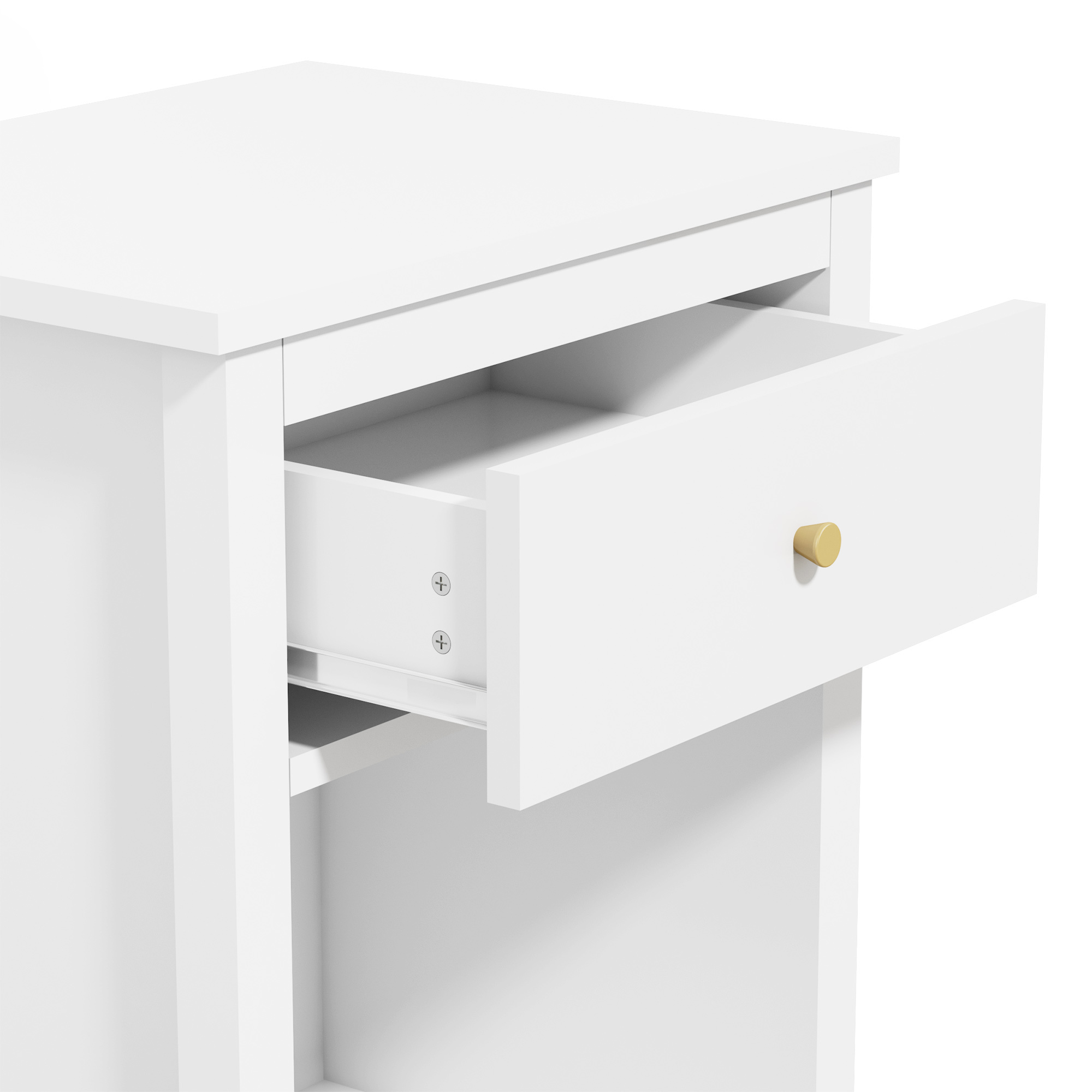 Jopath Wooden Nightstand with One Drawer & One Shelf for Kids, Adults,26.77''H,White02