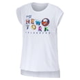 thumbnail image 2 of Women's WEAR by Erin Andrews White New York Islanders Greetings From Muscle T-Shirt, 2 of 3