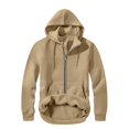 thumbnail image 5 of Wutalume Men's Sweat Jacket with Hood Leisure Hooded Jacket Zip Hoodie, Casual Sweatshirt Jacket for Winter, Plain Design with Pockets, Ideal for Men's Daily and Outdoor Use,Beige XL, 5 of 7