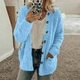 thumbnail image 2 of Liquidation d'Hiver Cardigans pour Femmes Manches Longues Manteau Ample Cardigan Chandail Uni, 2 of 6