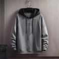 thumbnail image 1 of MHFRRA Sudadera Deportiva Informal con Capucha y Estampado de Letras para Hombre, Estilo Otoño E Invierno Gris, 1 of 3