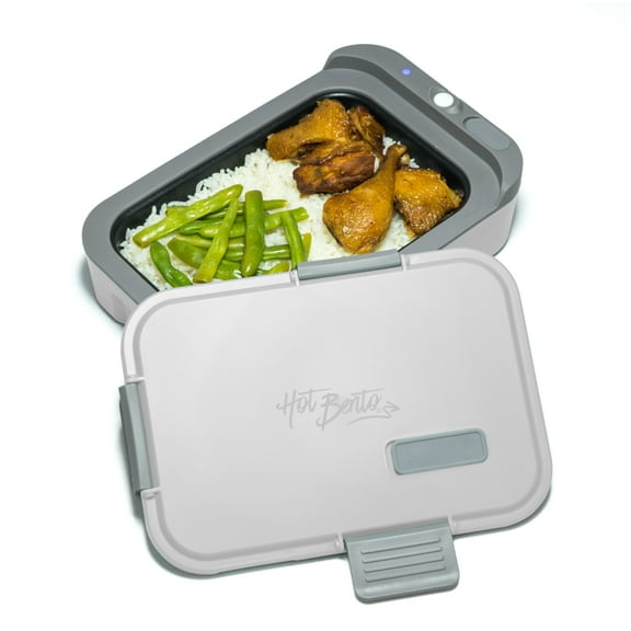 Hot Bento Self Heated Lunch Box and Food Warmer Battery Powered Portable, Cordless (Titanium)