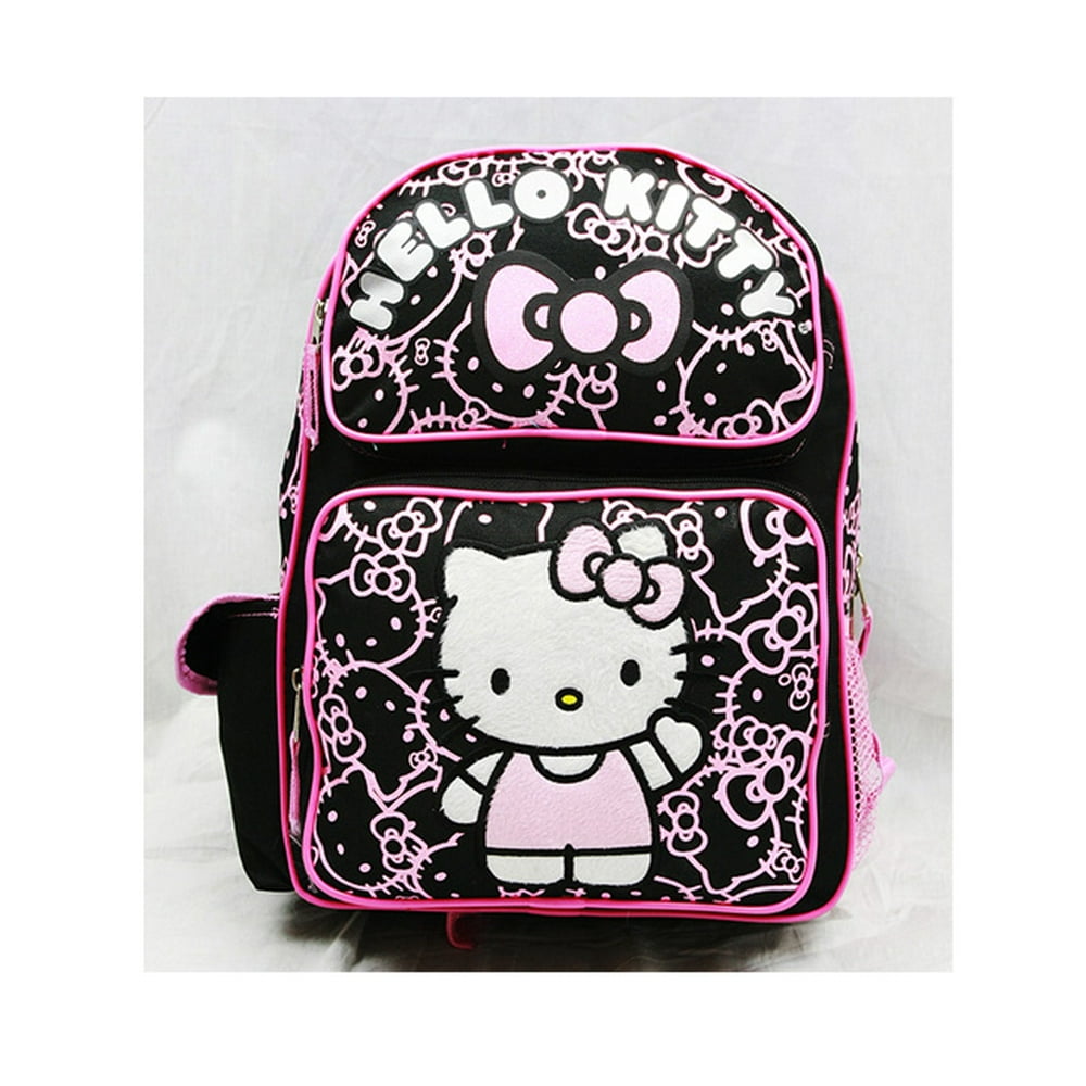 Hello Kitty Small Backpack Hello Kitty Black Pattern New School Bag Book Girls 81408