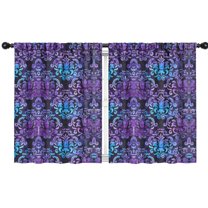 Blackout Kids Curtains,Purple and Blue Damask Pattern Childrens Insulated Curtains Set Of 2,Bedroom Essentials,Toddler Room Decor 42x54in(106x137cm)