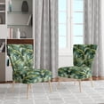 thumbnail image 2 of Designart "Mirage Amidst Tropical Palms II" Green Tropical Upholstered Accent Chair - Tropical Arm Chair For Bedroom, 2 of 5