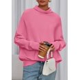 thumbnail image 3 of Suéter PRETTYGARDEN 2025 Rosa Cuello Alto y Mangas Murciélago Talla XXL, 3 of 8