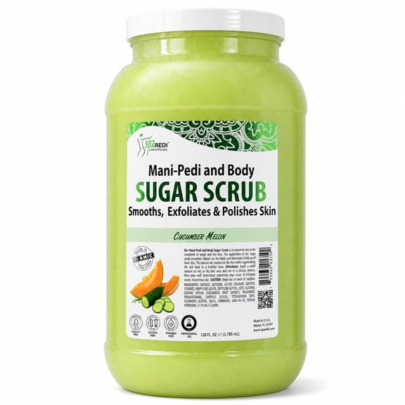Spa Redi Sugar Scrub Glow, Cucumber Melon, 1 Gallon