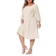 thumbnail image 4 of Vestido midi de mujer de talla grande Agnes Orinda con cintura fruncida y puntos suizos, mangas 3/4, 2X, color albaricoque, 4 of 5