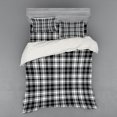 thumbnail image 2 of Abstract Duvet Cover Set, British Tartan Celtic Pattern with Vertical Horizontal Symmetric Stripes Image, Bedding Set with Shams and Fitted Sheet, 3 Sizes, by Ambesonne, 2 of 3