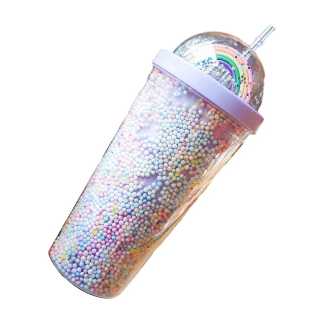 Ounissouiy Taza de plástico con tapa de paja, ligera y duradera, resistente a altas temperaturas, a prueba de fugas Teteras azul 550ml