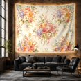thumbnail image 6 of Symmetrical Floral Bouquet with Aged Texture Romantic Vintage for Nature Lovers Botanical Wall Decor Housewarming Gift Tapestry Wall Hanging for Bedroom and Living Room, 6 of 7