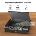 thumbnail image 3 of Gun Safe,Biometric Pistol Safe Gun Locker Box with  Control and Fingerprint 5-Quick Access Unlock, Gun Case Handgun Safe for 2-3 Pistols,Black, 3 of 6