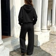 thumbnail image 6 of Rciityk 5-14Y Girls Fleece Lined Hoodies and Wide Leg Pants 2Pcs Tracksuit, Solid Color Fall Winter Warm Sweatsuit, 6 of 7