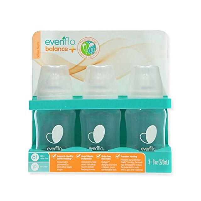 Botellas Evenflo Balance Plus 3-Pack Cuello Ancho Blanco