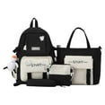 thumbnail image 2 of 4x/set Teens Canvas Tote Laptop Wide Travel Casual Computer Diaper Bag Pencil Case Rucksack Bookbag Large Capacity, 2 of 8