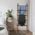 thumbnail image 6 of MyGift 5-ft Wall-Leaning Burnt Wood and Metal Pipe Towel Rack, 6 of 7