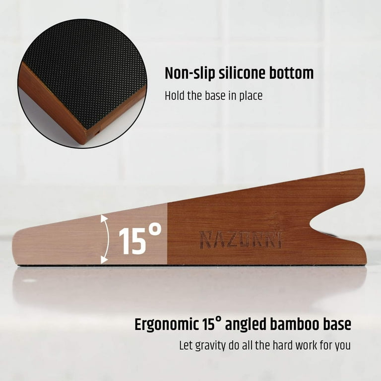 Razorri Knife Sharpening Stone Kit, Double-Sided 400/1000 and 3000/8000  Grit Whetstones, Flattening Stone, Leather Strop, and Angle Guide Included,  Sharpen and Polish Any Metal Blade (Angled Base) 