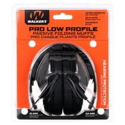 Walkers Unisex Adults Lightweight Foldable Hearing Protection 22 dB Noise Reduction Pro Low-Profile Folding Passive Earmuffs, Black