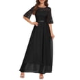thumbnail image 1 of Vestido de noche Wedtrend 2024 con manga acampanada para dama de honor negro, 1 of 6