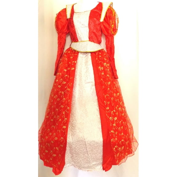 Queen Halloween Costume Junior Dress Adult Sash Medieval Renaissance Hoop Skirt