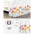 thumbnail image 3 of Pink Orange Blue Poppy Bed Skirt King Size 18" Drop Watercolor Flowers Plant Leaf Ruffled Wrap Around Bed Skirts Adjustable Elastic Bedskirt Dust Ruffle for King Size Bed, 3 of 7