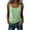 Green, variant on Women's U Neck Half Button Sleeveless Vest, Side Drawstring Ruched Curved Hem Slim Fit Tank Tops, Soft Stretchy Casual Vest Shirts for Summer Workout Outfits