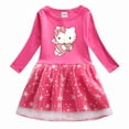 thumbnail image 2 of Hello Kitty Cute Cartoon Print Fashion Pleated Dress Long-sleeved Casual Skirt, 2 of 17