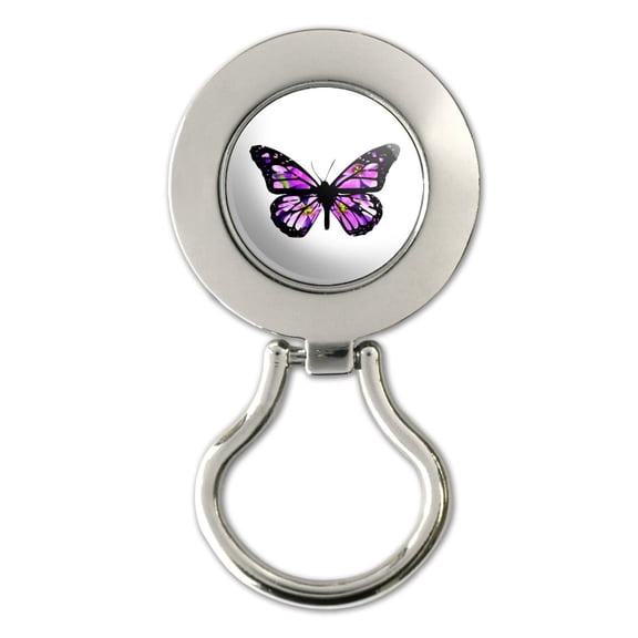 Butterfly with Flowers Magnetic Metal Eyeglass ID Badge Holder