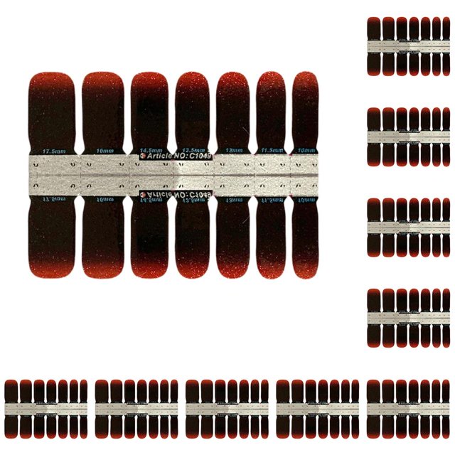 Qarigey Adhesivo para uñas gradiente impermeable textura esmerilada extraíble usable paster fuerte viscosidad puntas de manicura C1049 C1049 10piezas