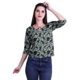 thumbnail image 1 of Moomaya Printed Keyhole Neck Ring Top Casual 3/4th Sleeve Tees Tank Tunic Top, 1 of 6