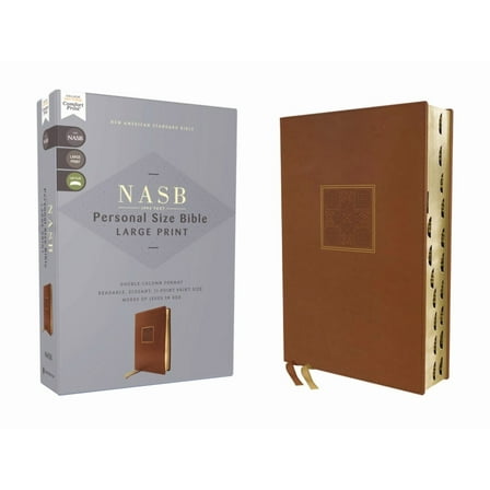 Nasb, Personal Size Bible, Large Print, Leathersoft, Brown, Red Letter, 1995 Text, Thumb Indexed, Comfort Print, (Hardcover)