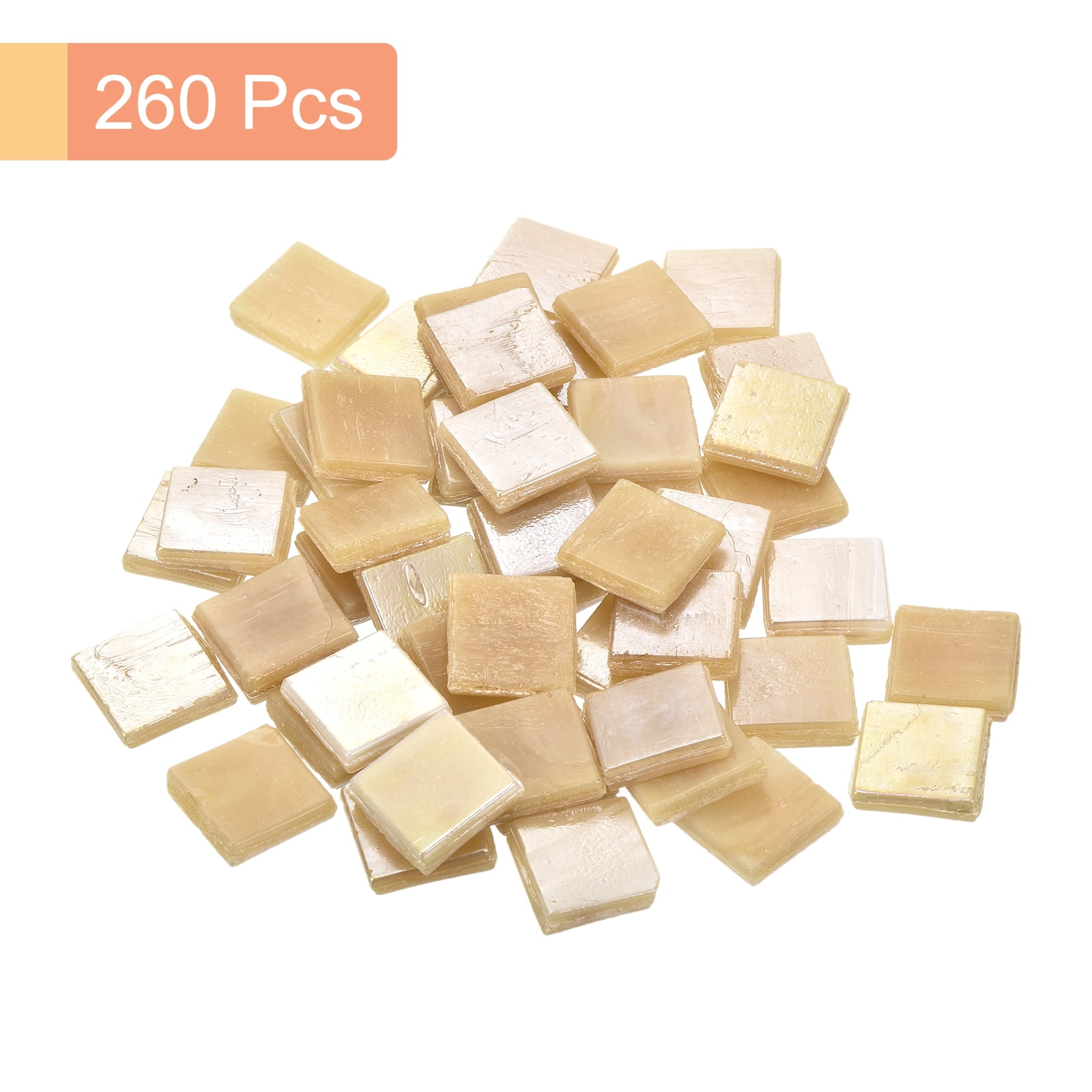 Uxcell 260Pcs Mosaic Tiles, Micro Glass Tiny Mini Mosaic Tile DIY Hobbies Handmade Crystal Free Stone Dull Yellow