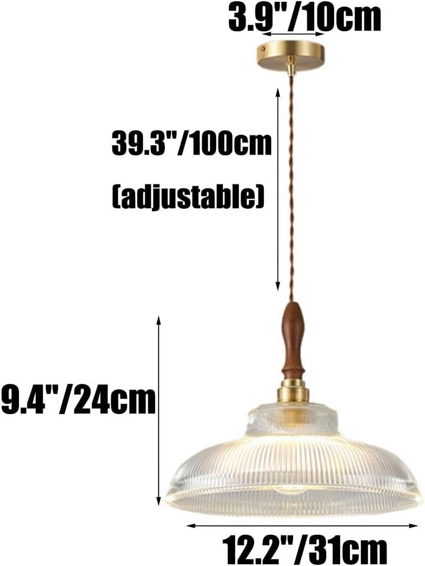 Personalized Clear Glass Pendant Lamp for Dining Room, Transparent Glass Rustic Pendant Light for Kitchen Island, Simple Farmhouse Pendant Light Fixture, Retro Pendant Lighting for Kitchen Sink