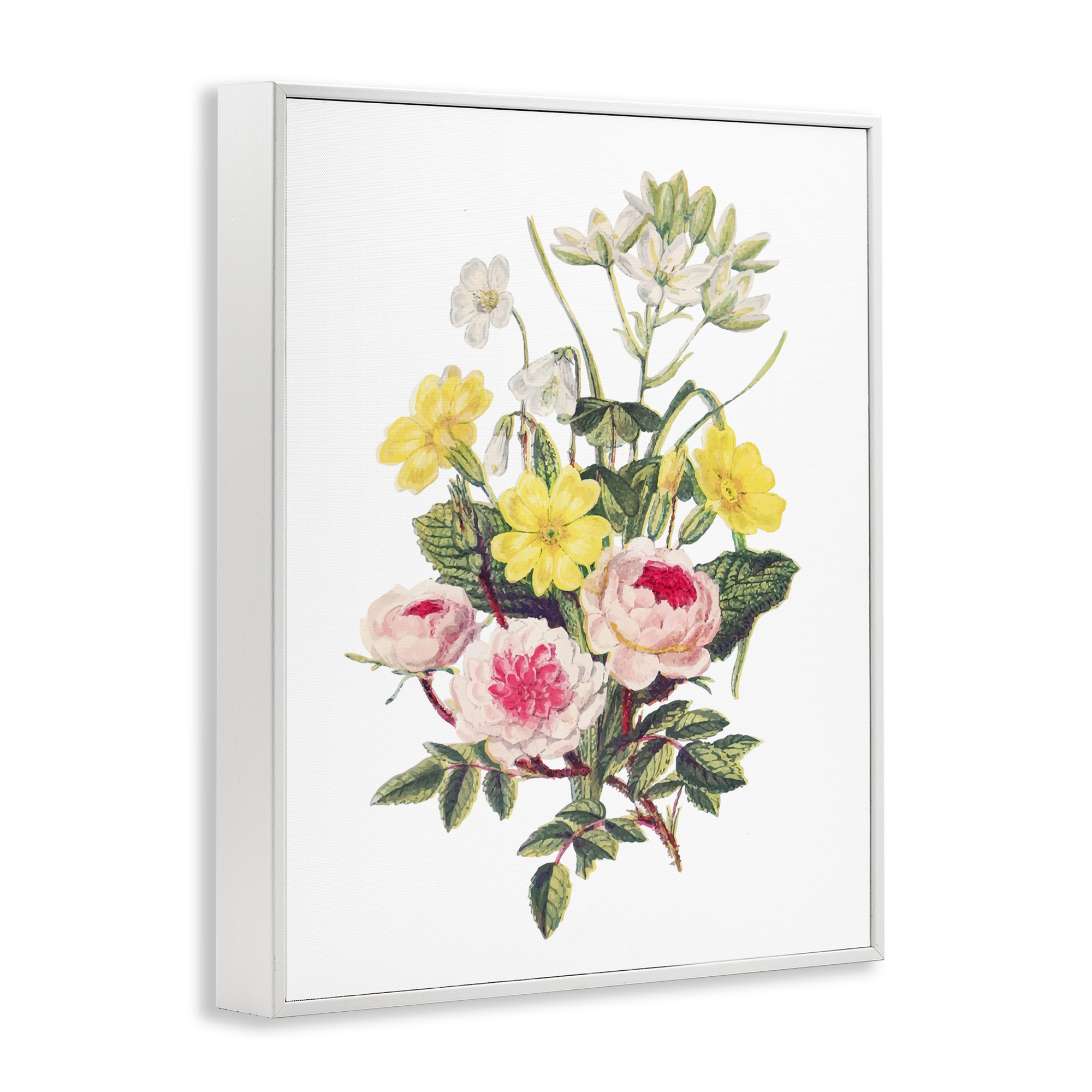 Bushel of Wild Florals White Framed Giclee Art, design by Lettered and Lined