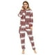 thumbnail image 1 of Pijamas de una pieza de franela para mujer con copo de nieve y cervatillo JanHm rojo, 1 of 3