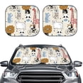 thumbnail image 2 of Balery Hand Drawn Animals Sun Shield 2 Pack For Car Front Windows Foldable Sun Visor Protector Blocks Max Uv Rays And Keeps Your Vehicle Cool For Most Sedans Suv Truck, 2 of 7