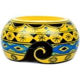 thumbnail image 4 of Nagina International Ceramic Attractively Hand Painted Gorgeous Stoneware Yarn Ball Storage Bowl with Innovative Dispensing Curl | Knitting & Crochet Accessions (Large, Wild Aqua Yellow), 4 of 4