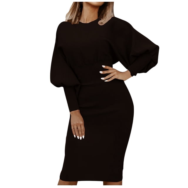 Birdeem Mode Femmes Printemps Aguichant Décontracté Col Rond Robe Longue Amincissante