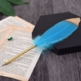 thumbnail image 2 of Dujiujun Copper Feather Quill Pen Smooth Writing Durable Elegant Design Breakage-resistant Christmas Gift Wedding Signature Pen, 2 of 8